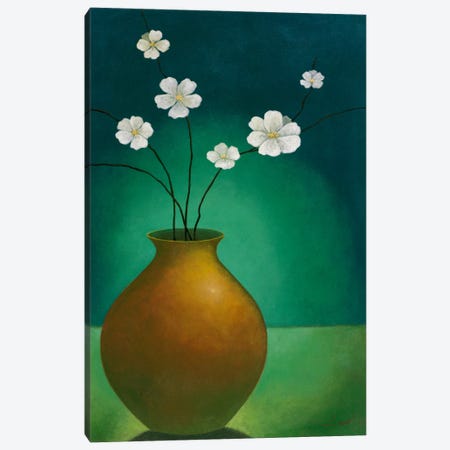 Vase with White Flowers Canvas Print #9086} by Pablo Esteban Canvas Art