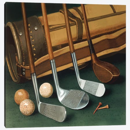 Club Line Up (Golf) Canvas Print #9088} by William Vanderdasson Canvas Art Print