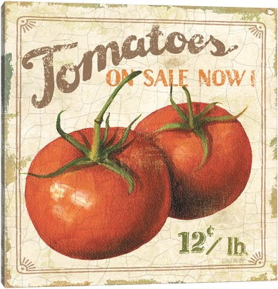 Tomatoes on Sale Now (On Special I) Canvas Art Print - Farm Charm