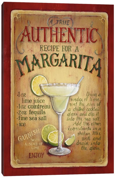 Authentic Margarita Canvas Art Print - Recipes