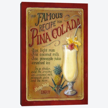 Famous Recipe for Pina Colada Canvas Print #9121} by Lisa Audit Canvas Artwork