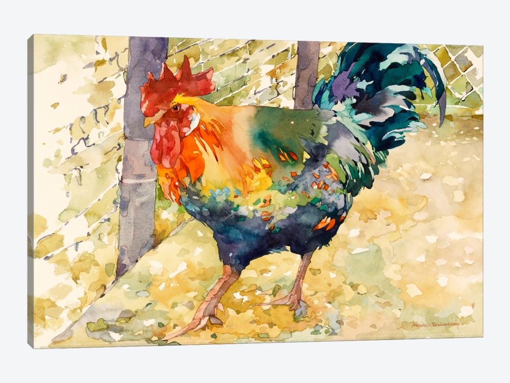 Colorful Rooster 1-piece Canvas Print