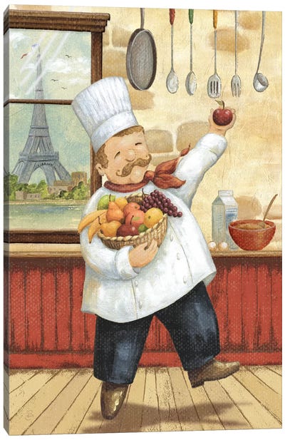 Happy Chef I Canvas Art Print - Fruit Art