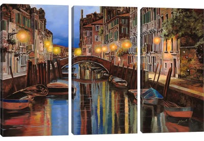 Alba a Venezia Canvas Art Print - 3-Piece Scenic & Landscape Art