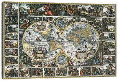 Antique World Map II Canvas Art Print - Antique Maps