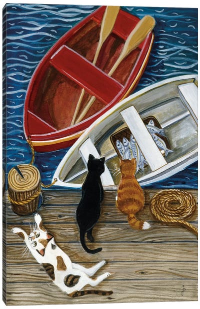 The Days Catch Canvas Art Print - Rowboat Art