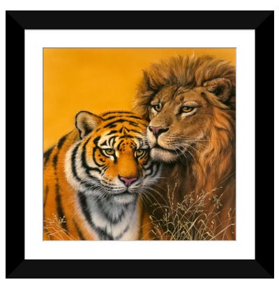 Lion & Tiger Paper Art Print - Harro Maass