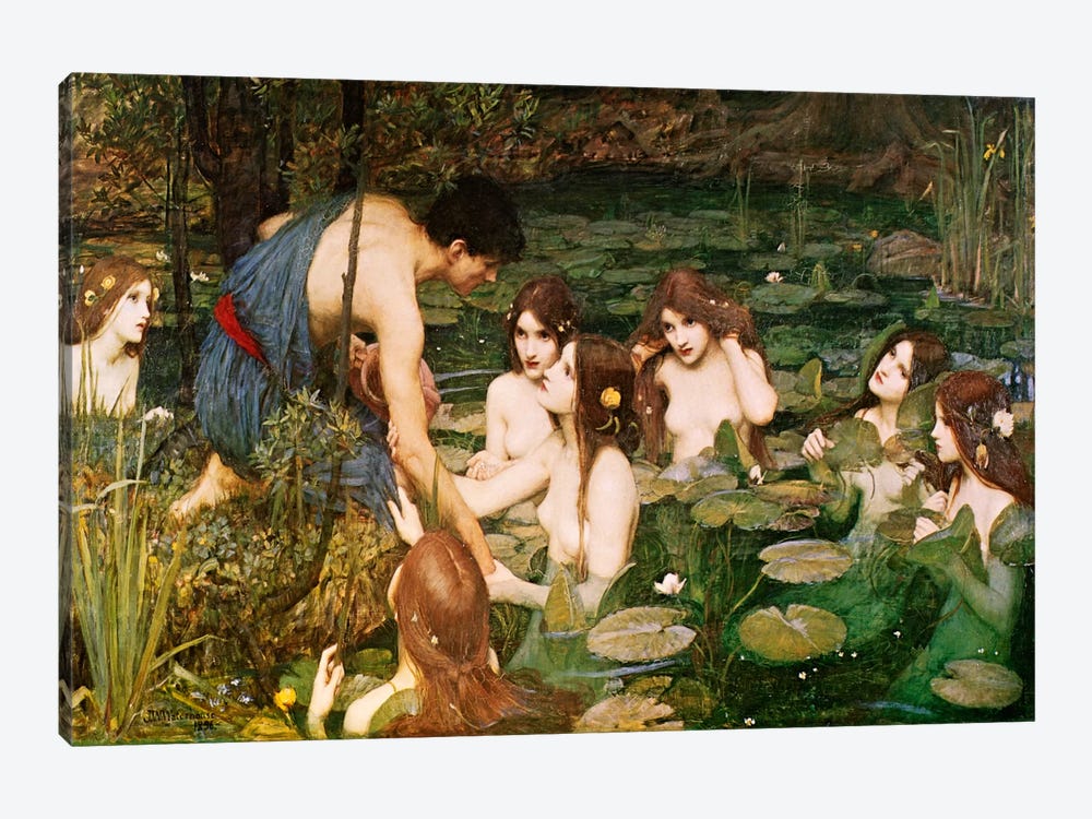Hylas And The Nymphs CANVAS OR PRINT WALL ART Waterhouse 