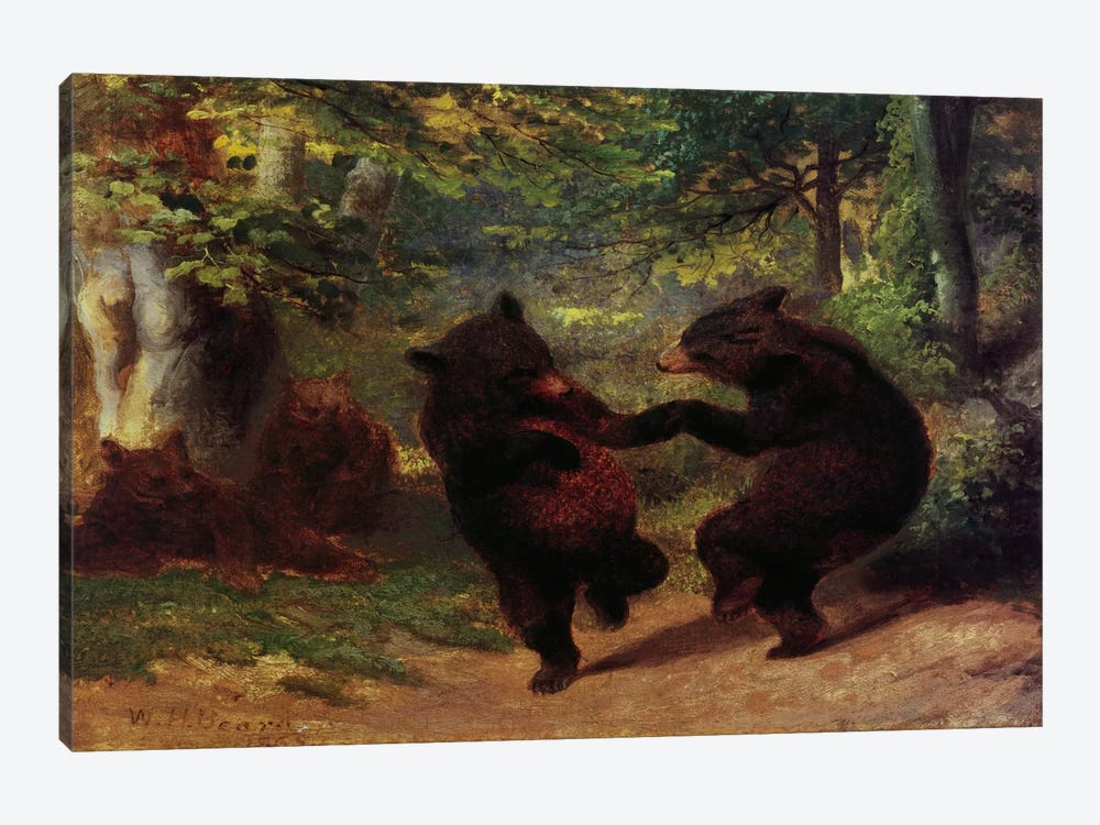 Dancing Bears by Unknown Artist 1-piece Canvas Wall Art