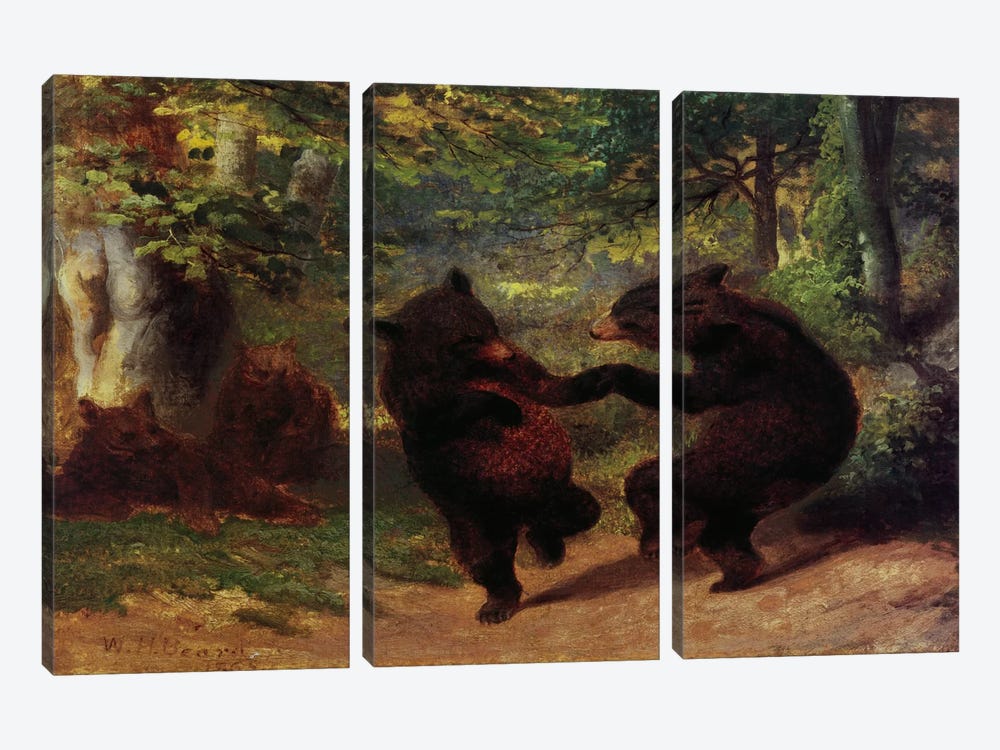 Dancing Bears by Unknown Artist 3-piece Canvas Art