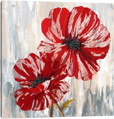 Red Poppies II Canvas Art Print - Poppy Art