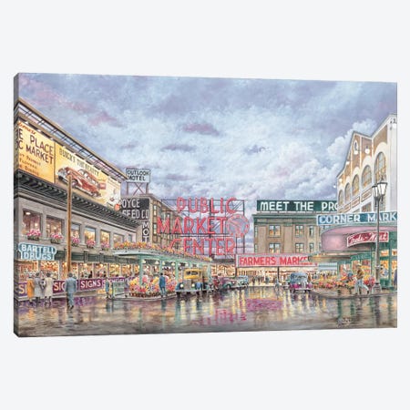 Pike Place Market Canvas Print #9444} by Stanton Manolakas Canvas Wall Art