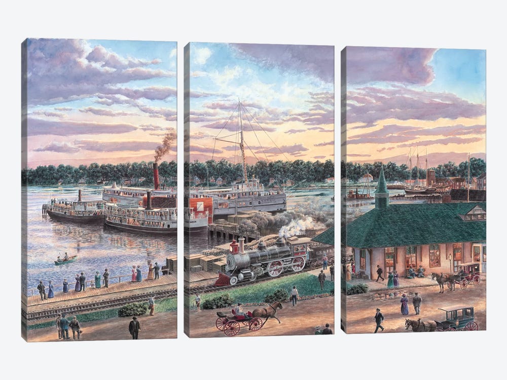 Harbor Springs, Michigan by Stanton Manolakas 3-piece Canvas Print