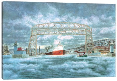 The Edmund Fitzgerald Leaving The Dock Canvas Art Print