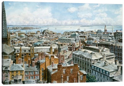 Boston: East From St House 1876 Canvas Art Print - Stanton Manolakas