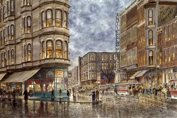 Stanton Manolakas: Dinner Hour, San Francisco, Ellis & Market St by Stanton Manolakas