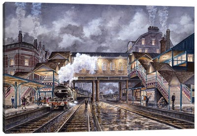 Night Train To Edinbourough Canvas Art Print - Scotland Art