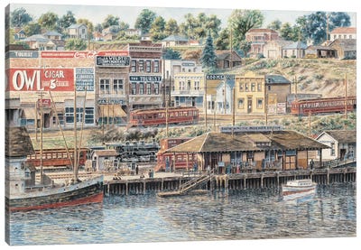 San Pedro Harbor Canvas Art Print - Stanton Manolakas