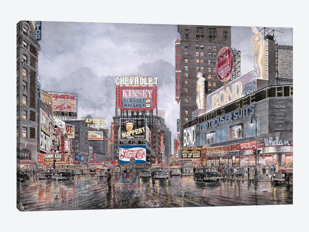 Times Square: New York by Stanton Manolakas 1-piece Canvas Wall Art