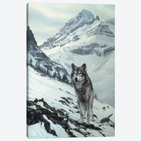 Winter Crossing - Wolf Canvas Print #9591} by Ron Parker Canvas Art Print