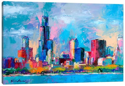 Chicago V Canvas Art Print - 3-Piece Urban Art