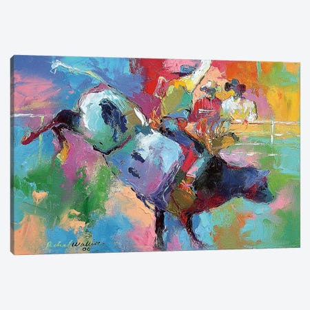 Bull Riding Canvas Print #9632} by Richard Wallich Canvas Art