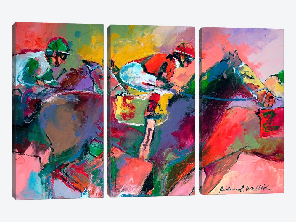 Race II by Richard Wallich 3-piece Canvas Artwork