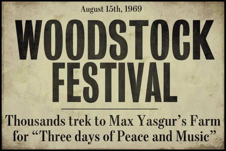 Woodstock - Vintage Newspaper Headline