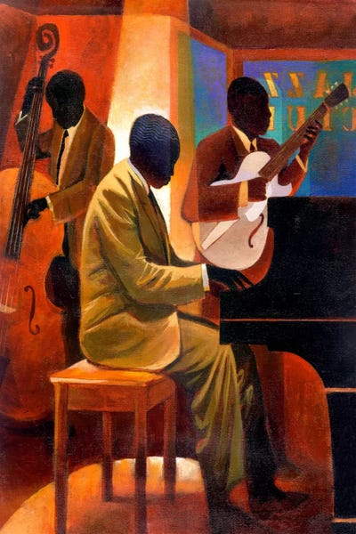 Large Wall Art & Big Canvas Prints: Piano Man by Keith Mallett