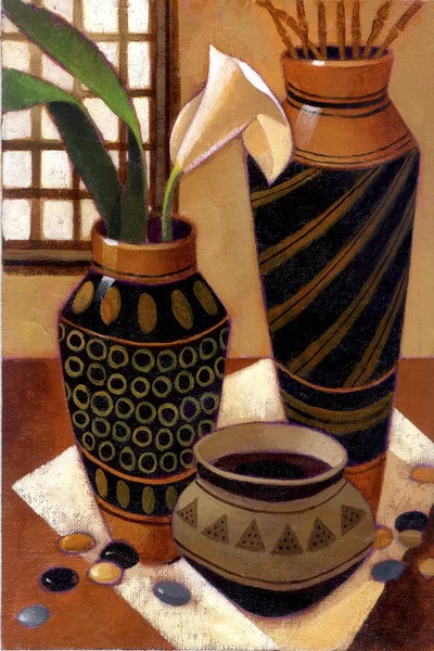 Large Floral & Botanical Art - Canvas Prints: Still Life With African Bowl by Keith Mallett