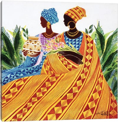 Two Sisters Canvas Art Print - Keith Mallett