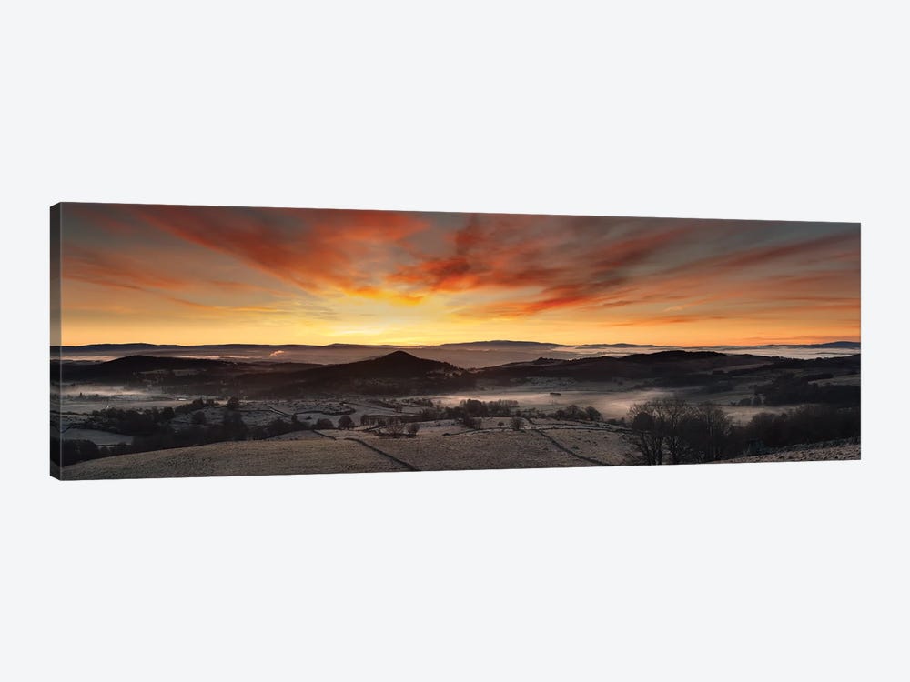 Magic Sunset Over Peaceful Landscape 1-piece Canvas Art