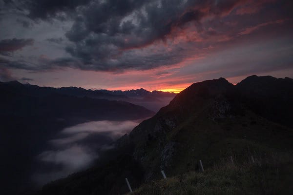 Pyrenean Mountains At Dusk
