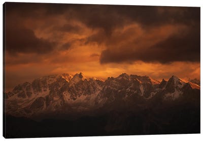 French Alps At Sunset Canvas Art Print - Annabelle Chabert