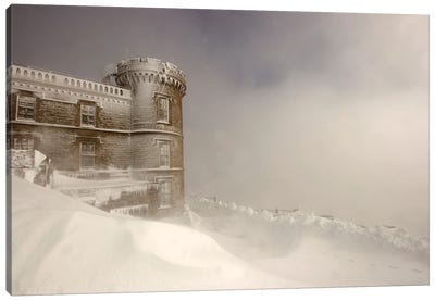 Snow Storm On The Castle Canvas Art Print - Annabelle Chabert