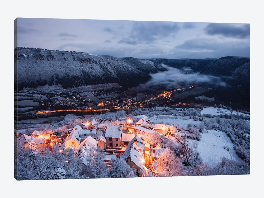 Lovely Village In Winter by Annabelle Chabert 1-piece Art Print