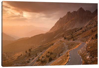 Road To The Mountains At Sunrise Canvas Art Print - Annabelle Chabert