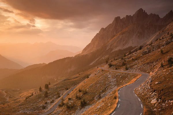 Road To The Mountains At Sunrise