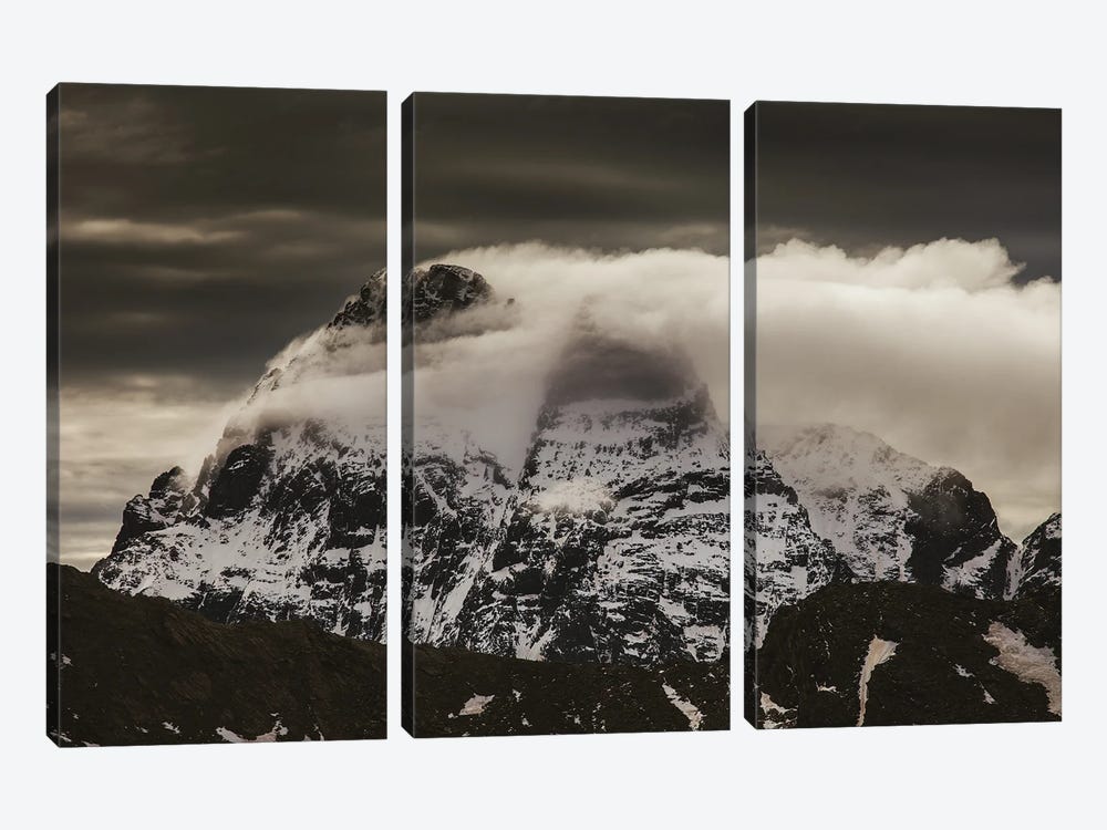 Alps Summit Playing With The Clouds by Annabelle Chabert 3-piece Canvas Art Print