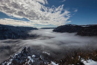 Through The Clouds And The Canyon by Annabelle Chabert framed canvas print