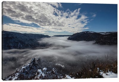 Through The Clouds And The Canyon Canvas Art Print - Annabelle Chabert