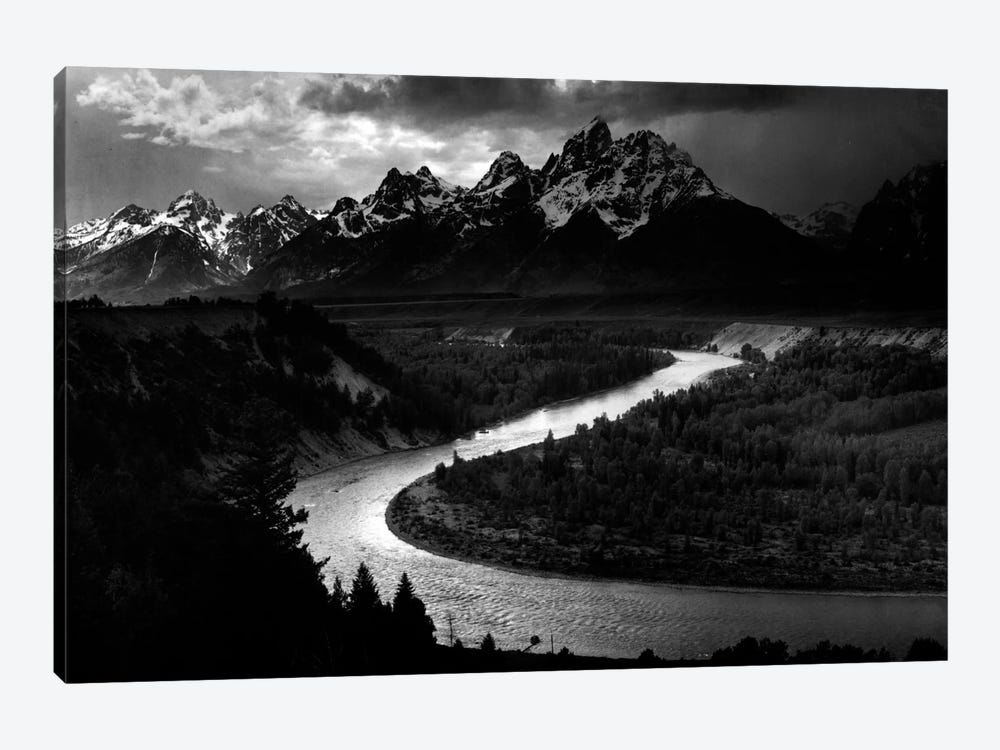 The Tetons - Snake River by Ansel Adams 1-piece Canvas Print