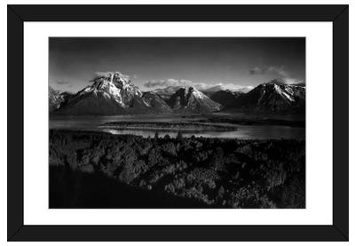 Mt. Moran and Jackson Lake from Signal Hill Paper Art Print - Ansel Adams