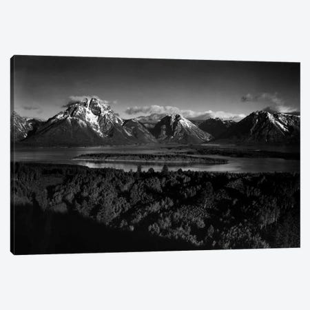 Mt. Moran and Jackson Lake from Signal Hill Canvas Print #AAD21} by Ansel Adams Canvas Wall Art