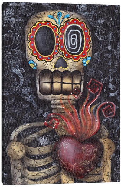 Sacred Heart Canvas Art Print - Día de los Muertos