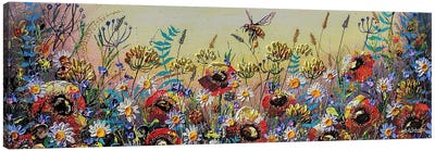 Daisy Delights Canvas Art Print - Bee Art
