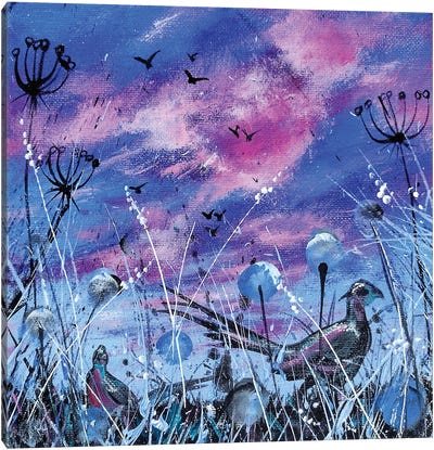 Twilight Pheasants Canvas Art Print - Andrew Alan Johnson