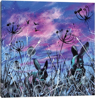 Twilight Rabbits Canvas Art Print - Andrew Alan Johnson