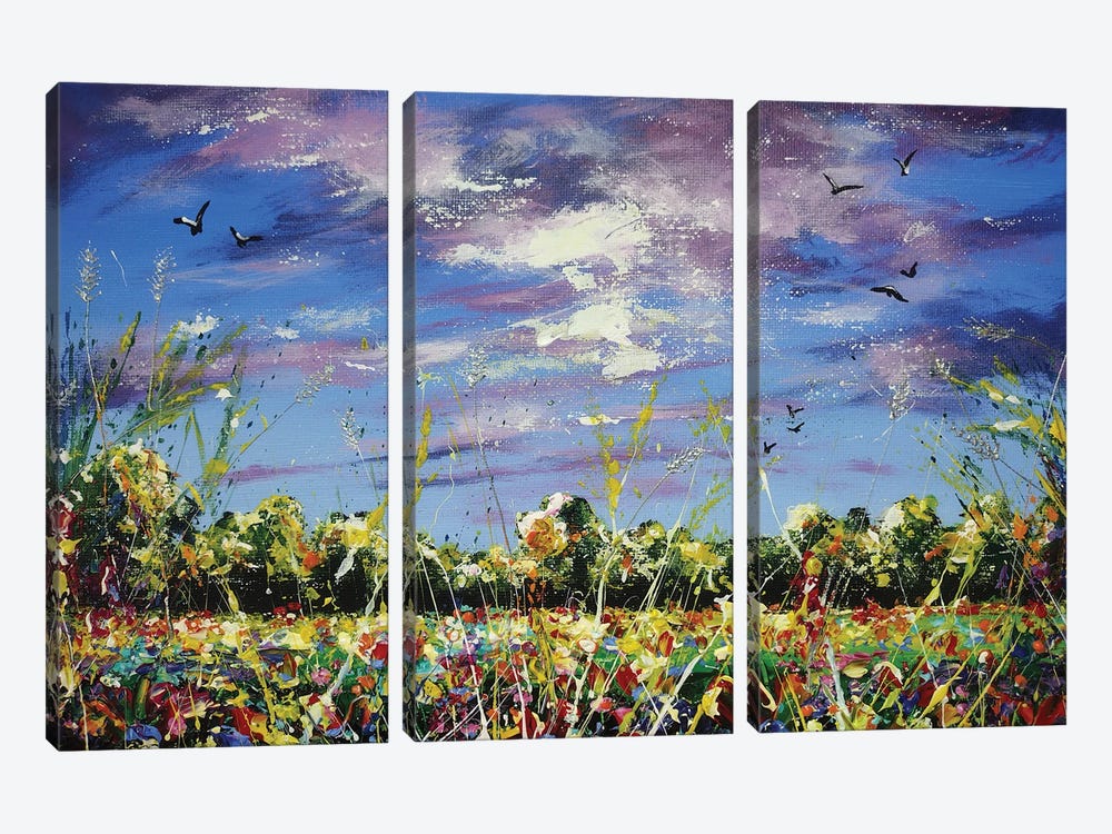 Summer Field by Andrew Alan Johnson 3-piece Canvas Wall Art