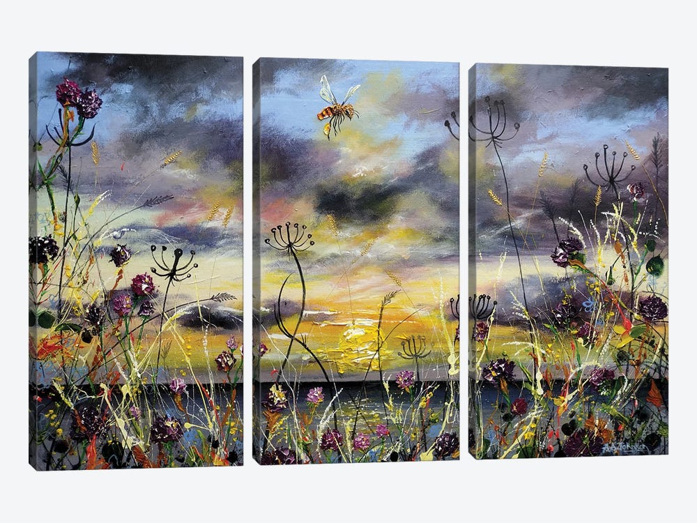 Thistles On The Headland by Andrew Alan Johnson 3-piece Canvas Art Print